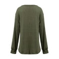 thumbnail image 5 of Yuyuzo Woemns Ribbed Knit Tops Long Sleeve V-Neck Striped Tunic Tops Casual Fall Winter Shirts, 5 of 5