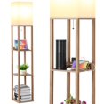 thumbnail image 1 of Lámpara de estante SHINE HAI, 160 cm, madera, 3, toma de corriente USB tipo C, 1 of 7