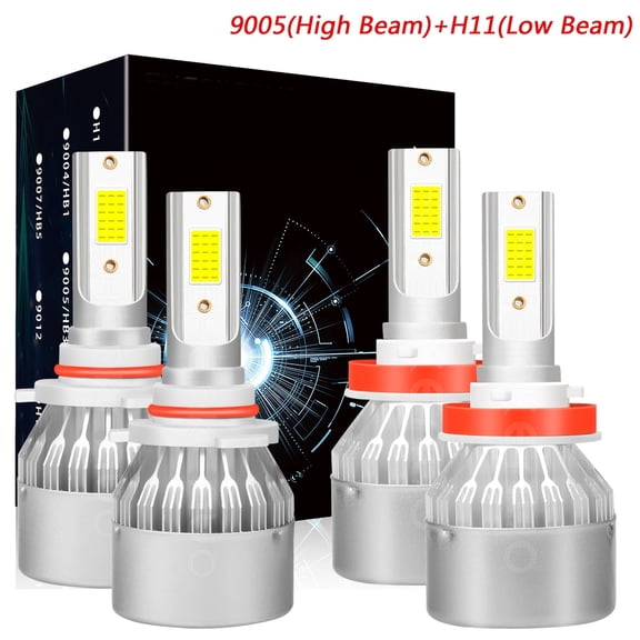 9005 High Beam H11 Low Light for Chevy Silverado 1500 2007-2021 LED Headlight Bulbs 4pcs