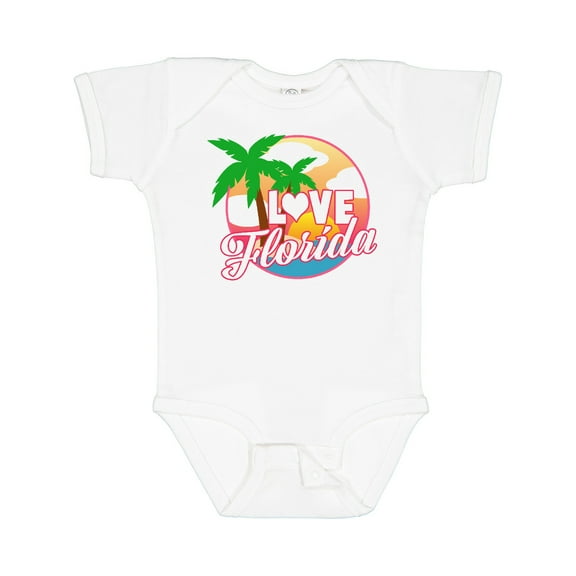 Inktastic I Love Florida with Ocean and Palm Trees Boys or Girls Baby Bodysuit