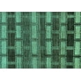 thumbnail image 1 of Ahgly Company Machine Washable Indoor Rectangle Abstract Turquoise Blue Modern Area Rugs, 2' x 5', 1 of 4