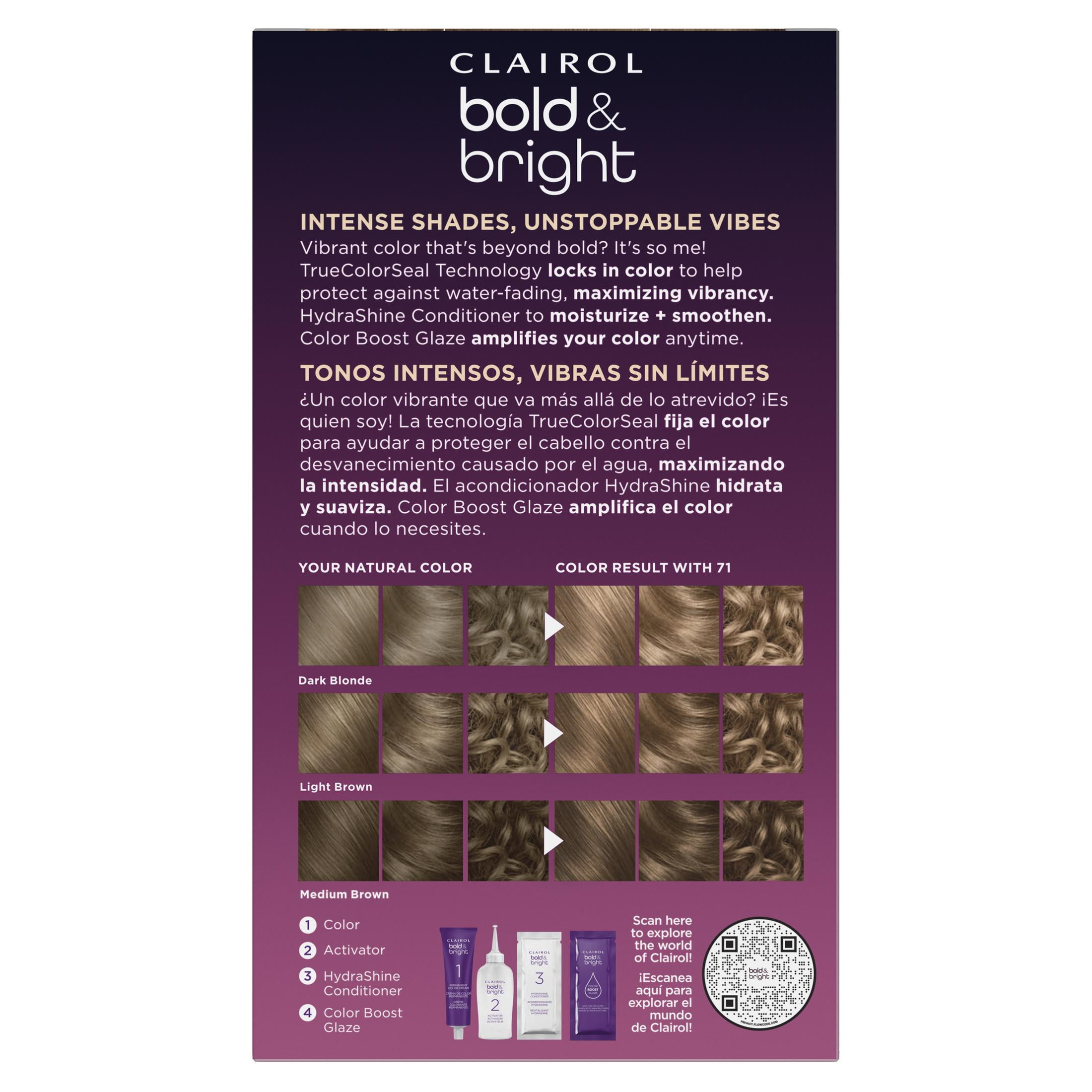 Clairol Bold & Bright Permanent Hair Color Creme, 71 Caramel Bronde, Hair Dye, 1 Application