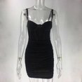 thumbnail image 2 of Ladies Sexy Bodycon Dress Corset Ruched Sling Mini Dress Women Evening Night Club Clothing, 2 of 4