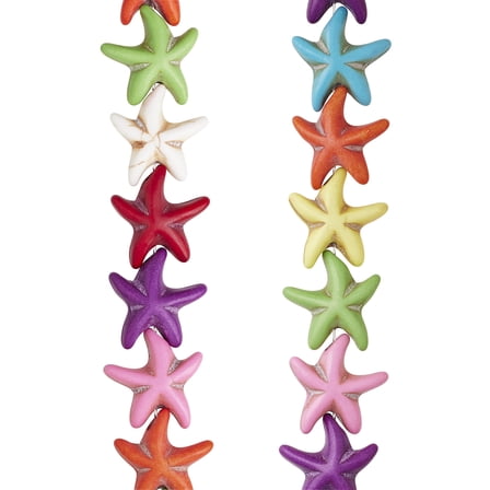 Multicolor Howlite Starfish Beads - 14mm by Bead Landing