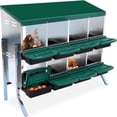thumbnail image 1 of Eastvita Green 8-Compartment Metal Chicken Nesting Box with Legs, 1 of 7