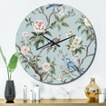 thumbnail image 3 of Designart "Bird in Minimalist Floral Setting I" Floral Oversized Wall Clock, 3 of 5