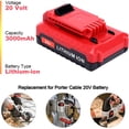thumbnail image 2 of 2PACKS 20V 3.0Ah Lithium Battery and Charger Replacement for Porter Cable PCC685L PCC680L PCC681L PCC682L PCC685LP 20-Volt Max, 2 of 5
