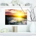 thumbnail image 1 of Bright Yellow Sunrise over Lake - Large Seashore Canvas Print, 1 of 3