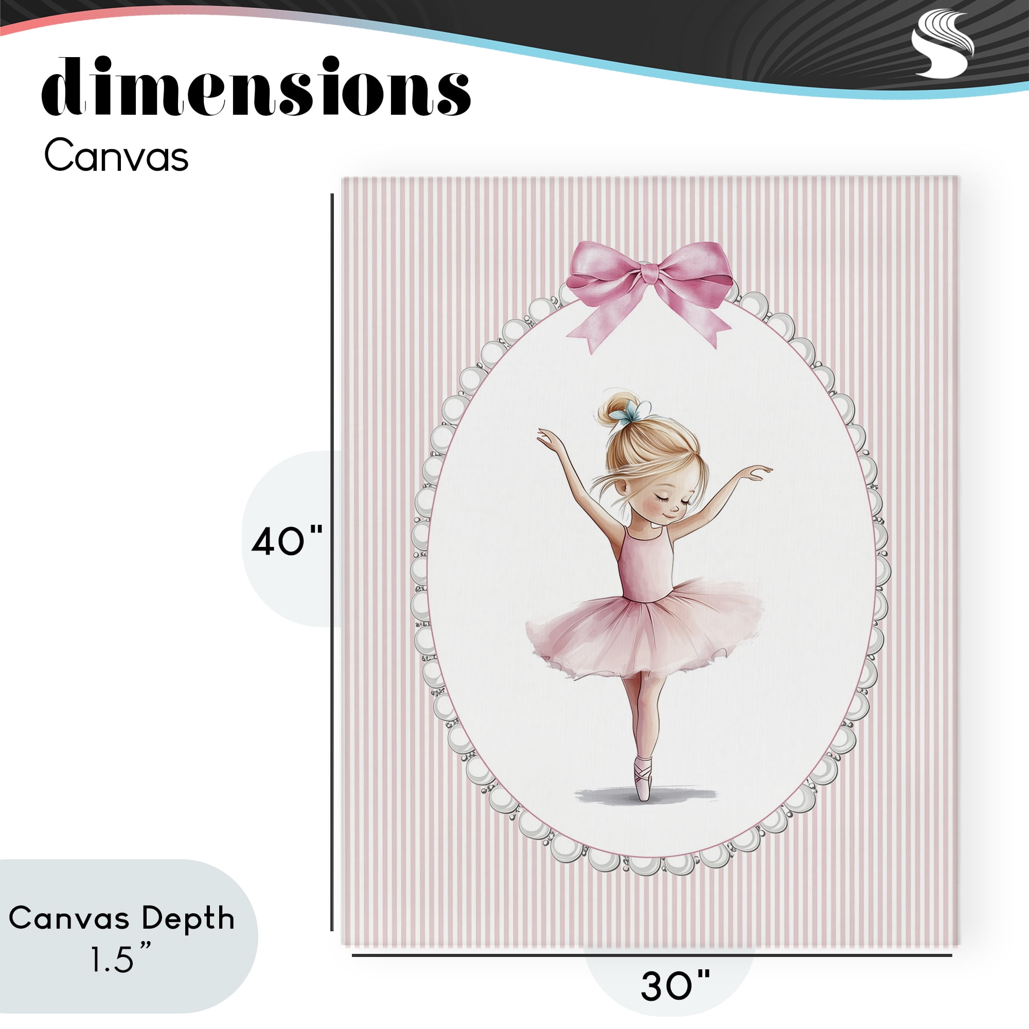 Stupell Industries Dance Pink Ballerina Canvas Wall Art, design by Christine Simpson Art