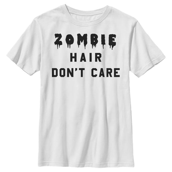 Boy's Lost Gods Halloween Zombie Hair Don't Care  Graphic Tee White X Large