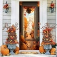thumbnail image 7 of Fall Door Cover Thanksgiving Door Cover 35X78Inch Autumn Maple Leaves Pumpkin Door Banner for Front Door Farmhouse Harvest Festival Photo Background Decorations for Thanksgiving Holiday Party, 7 of 7