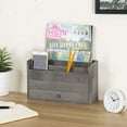 thumbnail image 2 of MyGift Rustic Gray Wooden Desktop 5-Slot Mail, Document and Stationery Holder with Drawer, 2 of 5