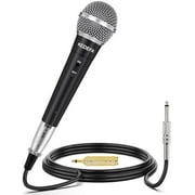 KM58 Handheld Wired Karaoke Microphone, Cardioid Dynamic Vocal Mic with 13.12ft Detachable XLR Audio Cable and ON/Off Switch, for Karaoke Singing Machine, Speaker