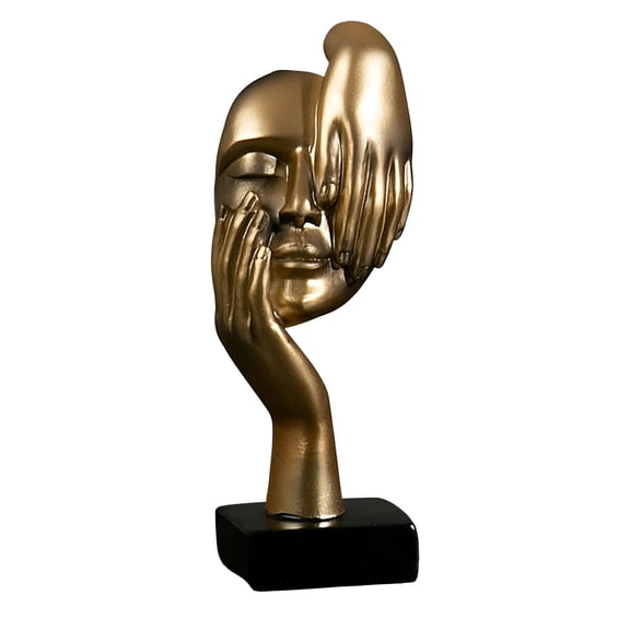 LAMIRO European Style Abstract Art Sculpture Resin Decor Figurines Ornament Thinker Statue For Table Office Shelf Living Room Housewarming Gift Golden
