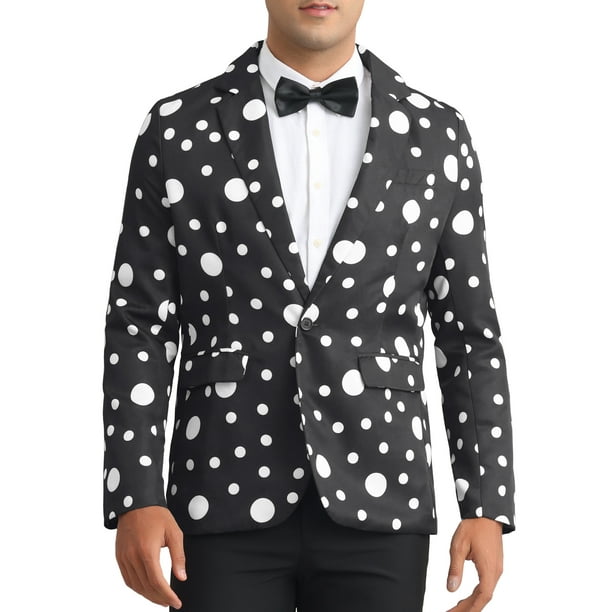 CHAQUETA DE TRAJE PARA HOMBRES INSPIRE CHIC Estampado de Lunares Cierre de Un Botón