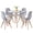 Gray, variant on 5 Piece 35.5'' Round Dining Table Set for 4, Kitchen Table & Chairs Set of 4, Mid-Century Modern Table W/ 4 Chairs for Home, Living Room, Apartment, Wood Legs, Metal Frame, Gray