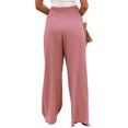 thumbnail image 4 of SAYOO Pantalones de algodón femeninos elásticos pantalones de pierna ancha de cintura alta pantalones casuales con bolsillos SAYOO moda, 4 of 5