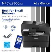Brother Wireless MFC-L2900DW Compact Monochrome All-in-One Laser Printer with Single Pass Duplex Copy and Scan, Fax, Mobile Printing