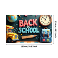 thumbnail image 3 of Bannière Colorée de Rentrée Scolaire avec Réveil Apple et Éléments de Sac à Dos Toile de Fond pour Décorations de Classe Accessoires de Photographie pour Fête Scolaire, 3 of 4