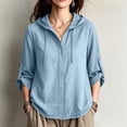 thumbnail image 6 of Abomasnow Roll Up 3/4 Sleeve Hoodies for Women Lightweight Button Down Business Shirts UPF 50+ UV Sun Protection Outdoor Shirts, 6 of 9