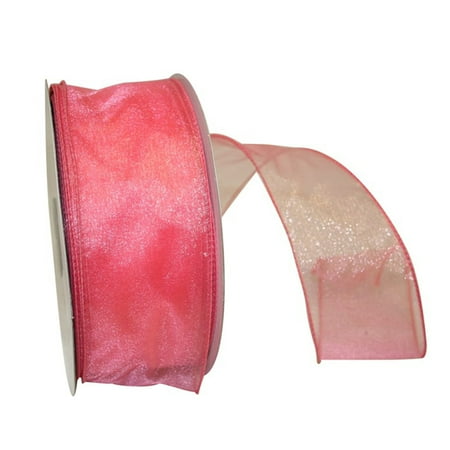 UPC: 0840108865183 | JAM Paper Sheer Wired Ribbon  2 1/2 Inches x 50 Yards  Red  1/Pack