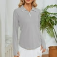 thumbnail image 5 of WMTBSRSW Women's Sun Protection Long Sleeve Shirts UPF 50+ UV Half Ziper Shirt with Thumb Holes Lightweight Workout Hiking Running Athletic Tops, 5 of 8