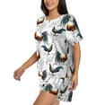 thumbnail image 2 of Bixox Women's Cool Chicken Printed Pajama Set 2 Piece Lounge Set Top and Shorts Soft Pajamas, Shorts with Pockets, 2 of 7