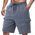 thumbnail image 3 of Men’s Elastic Waist Gym Shorts Heavyweight Casual Sports Shorts with Pockets Tennis Running Activewear, 3 of 8