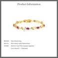 thumbnail image 6 of Gem Stone King 18K Yellow Gold Plated Silver Pink Created Sapphire and Diamond Greek Vine Tennis Bracelet for Women | 4.63 Cttw | 7 inch, 6 of 6