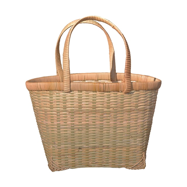 1 cesta tejida de bambú para almacenar frutas, cesta para recoger al aire libre, cesta hecha a mano