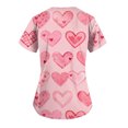 thumbnail image 4 of Valentine's Day Scrubs Top for Women Love Heart Printed Plus Size Scrubs Short Sleeve V-Neck Working Uniform Valentine's Day Caregiver T Shirts, 4 of 4