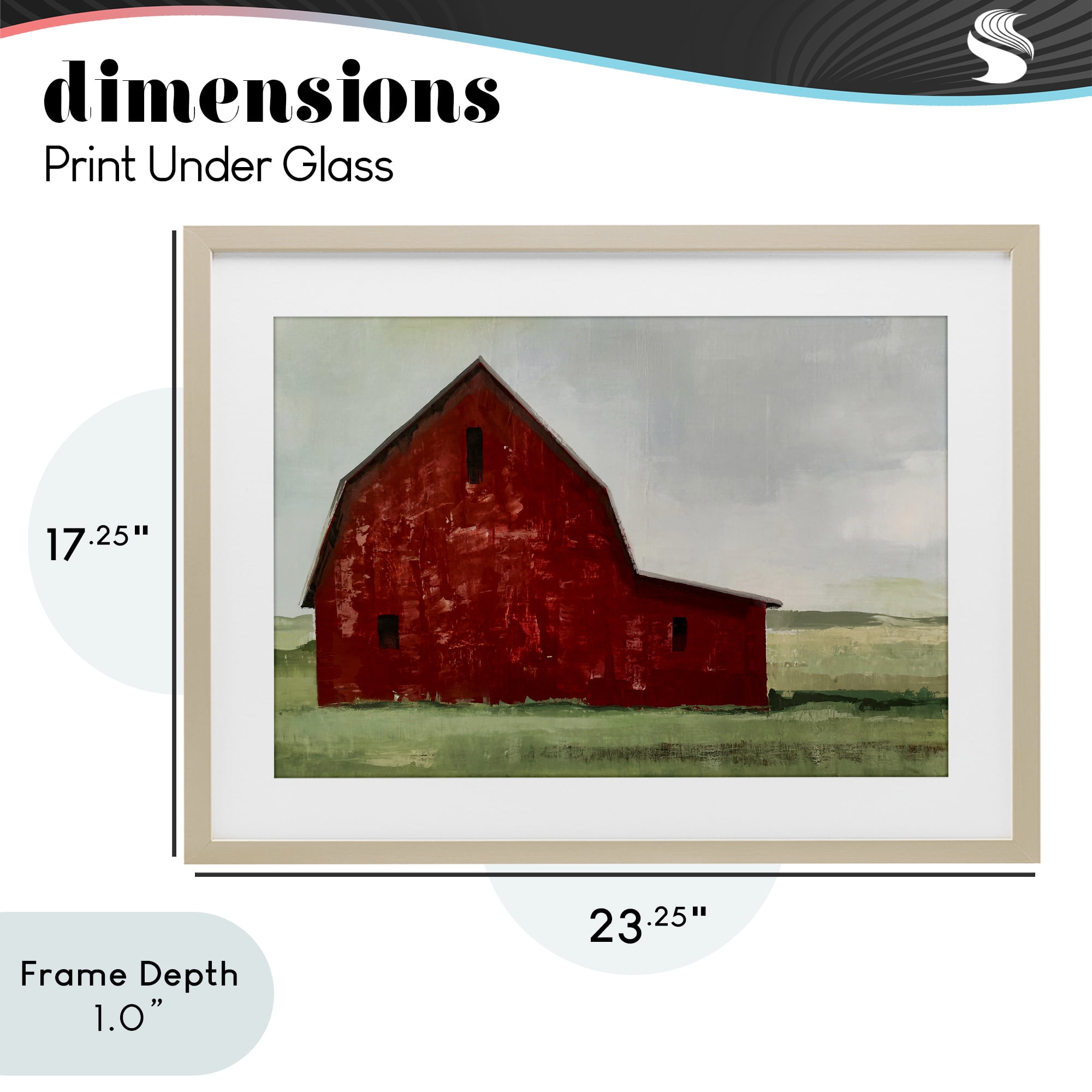 Stupell Industries Red Weathered & Wise Barn Birch Framed Print Under Glass, design by Max Maxx