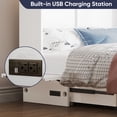 thumbnail image 3 of ZAFLY Solid Wood Queen Size Murphy Chest Bed with Mattress, Convertible Wall Bed into Cabinet with Drawer and Usb Charging Station for Apartment/Bed Room, White, 3 of 9