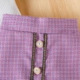 thumbnail image 5 of Gubotare Toddler Outfit 2PCS Toddler Girls Denim Outfits Sets Strap Crops Top + Pleated Skirt Sets 9 12 Months (Purple,9-12 Months), 5 of 8