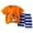 B0448-Orange, variant on NIEWTR Toddler Baby Boy Girls Summer Outfit Short Sleeve T-Shirt Tops Elastic Waist Shorts Set Boys Cartoon Print Summer Pjs For 18-24 Months 2t 3t 4t 5t 6t Summer Pajamas Set ,3-9 Months