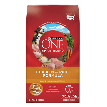 Purina ONE SmartBlend Natural Chicken & Rice Formula Adult Dry Dog Food - 4 lb. Bag