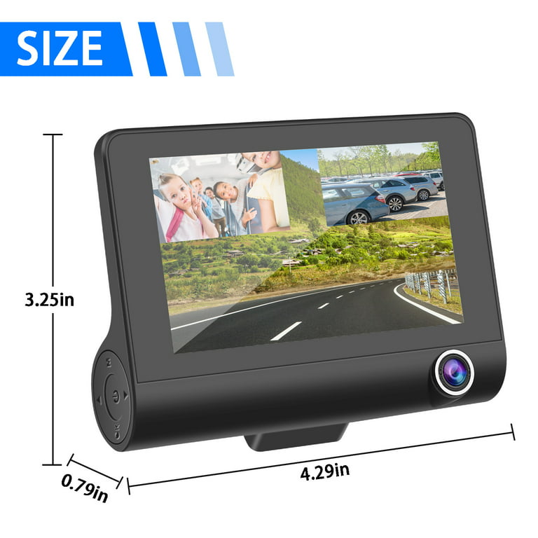 Mini Dash Cam - Front and Rear 2K Surfola Dual Car Camera 2560x1440P, 3  inch IPS Screen, 170° Wide Angle, Parking Mode, WDR, Accident Record