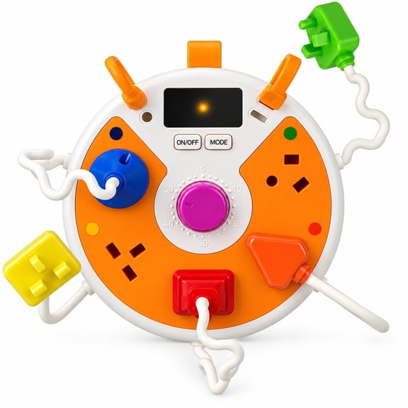 Style-Carry Busy Board for 1 Year Old, Montessori Sensory Toy for Toddlers 1-3, Plug Playset Learning Toys for Boys Girls
