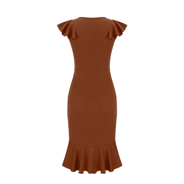 Leesechin Summer Dresses for Women New Fashion Women's Ruffled Short  Sleeved Dress Round Neck Irregular Hem Formal Dress - Walmart Business  Supplies