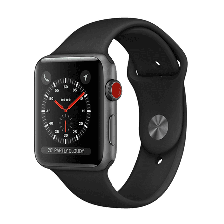 Restored Watch Nike+ Series 3 42mm Apple Space Gray Aluminum Case Anthracite/Black Nike Sport Band MQL42LL/A (Refurbished)