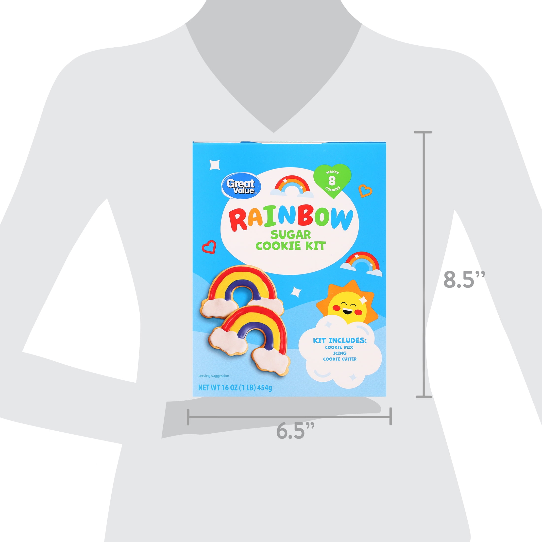 Great Value Rainbow Sugar Cookie Kit, 16oz with Frosting & Icing