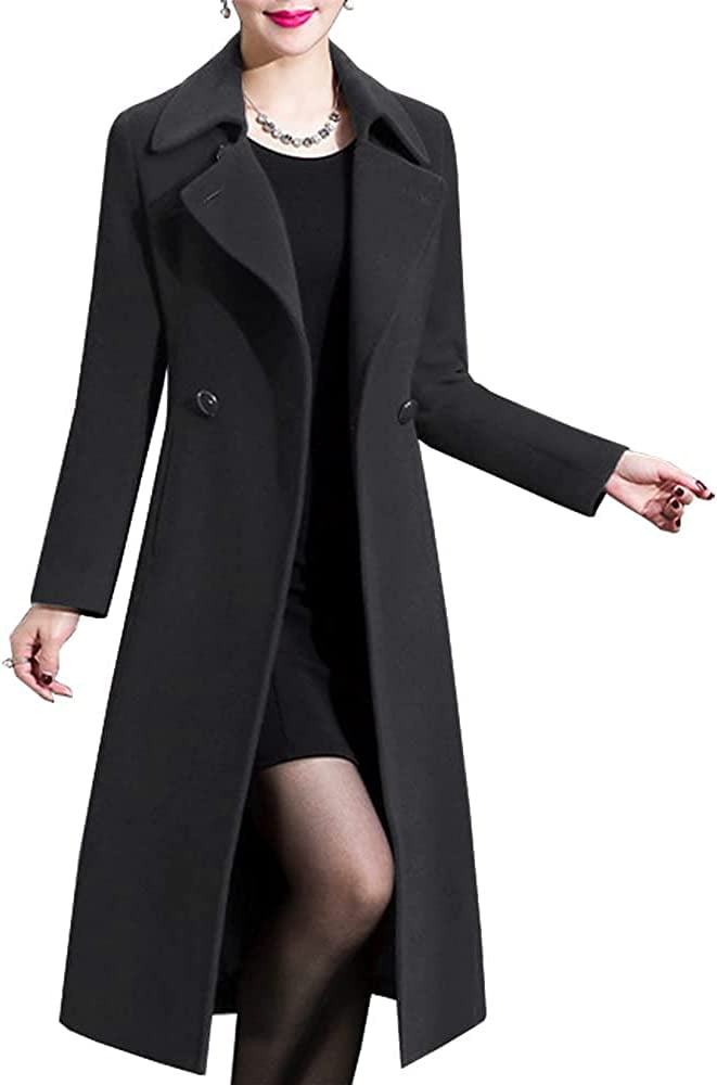Women's Winter Wool Dress Coat Double Breasted Pea Coat Long Trench Co –  Imperial Highland Supplies