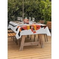 thumbnail image 4 of 54x80 Inch Outdoor Tablecloth with Umbrella Hole Zipper Rectangle Firefighters Rectangular Tablecloths Outside Waterproof Cartoon Red Uniform Fire Truck Grey Patio Table Cloth Cover for Picnic Party, 4 of 8