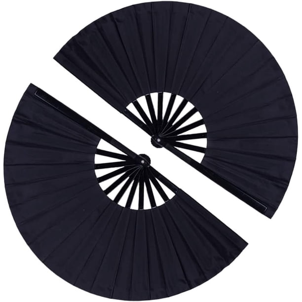 Qyeahkj - Juego De 6 Abanico De Mano Plegable Con Purpurina, Color Plateado, Para Bailar, Festivo, Brillante, Ventilador De Mano Chino De Kung Fu Tai Chi, Abanico Plegable Para EDM Music Club