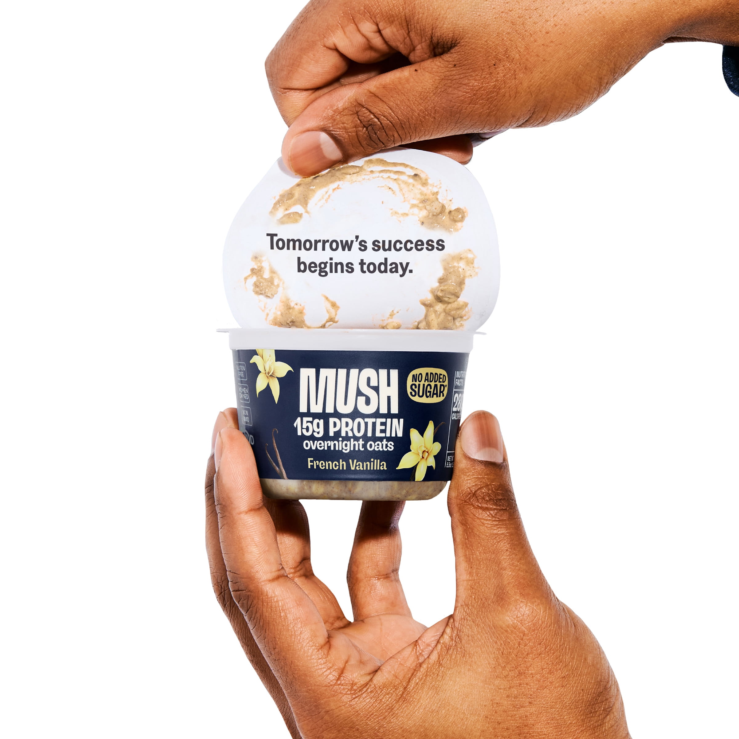 MUSH Overnight Oats French Vanilla, 15g Protein, 5.5 oz Cup (Refrigerated)