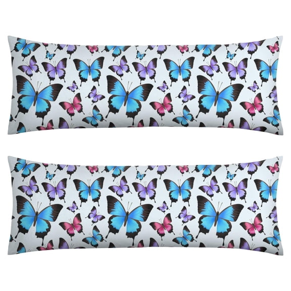 Butterfly Body Pillow Cover - Soft & Breathable, Hidden Zipper, 20"x54", Floral & Tropical Butterfly Print - Perfect Gift for Butterfly Lovers, Side Sleepers & Aesthetic Decor