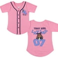 thumbnail image 3 of That Girl Lay Lay Baseball Jersey T-Shirt- Little and Big Girl Sizes 4-16, Pink, 7-8, 3 of 6