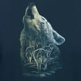 thumbnail image 2 of Teelocity Men's Howling Wolf with Forest Wolf Pack Navy Relaxed Fit Short Sleeve Graphic T-Shirt, 2 of 3