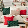 thumbnail image 6 of YCLife Christmas Tree Throw Pillows for Couch 18x18 inch Soft Plush Corduroy Square Pillow for Sofa, Xmas Decorative Pillows for Living Room Bedroom, Throw Pillows Under 5$, 1Pack, Red, 6 of 6