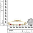 thumbnail image 3 of Gem Stone King 2.61 Ct and E-F Lab Grown Diamond Red Ruby 18K Yellow Gold Plated Silver Tennis Bracelet for Women (Fully Adjustable up to 9 inch), 3 of 3